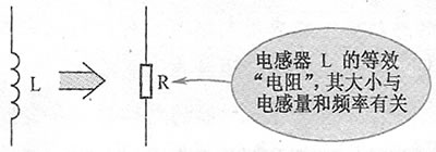 电感器感抗的等效理解电路示意图